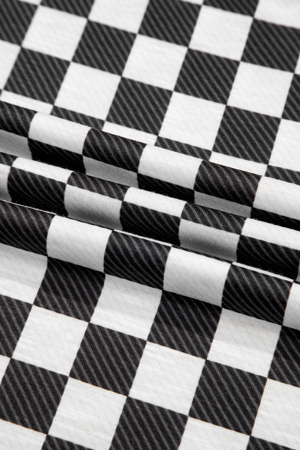 Brown Checkerboard T Shirt and High Waist Skorts 2 Piece Outfit