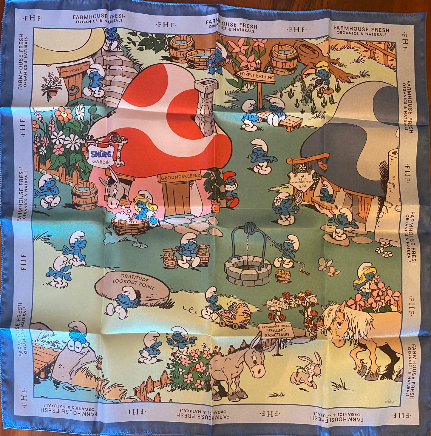 FHF Smurf Village Silky Scarf