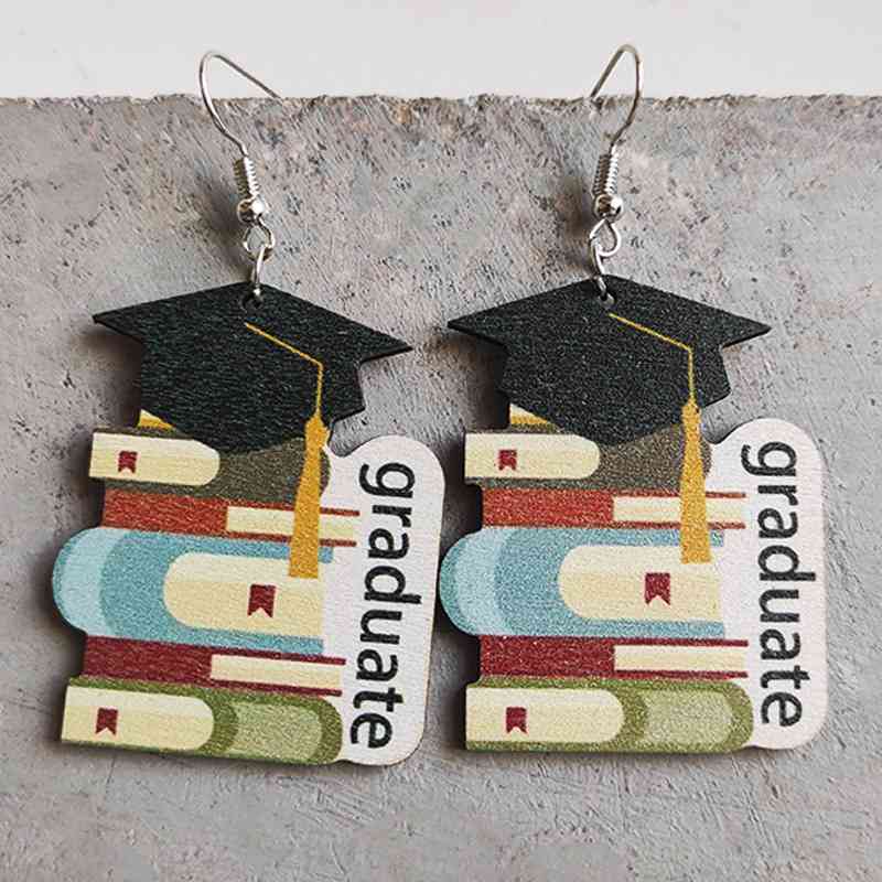 School Theme Wooden Dangle Earrings - Blue Canoe outfitter