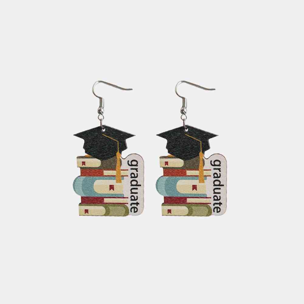 School Theme Wooden Dangle Earrings - Blue Canoe outfitter