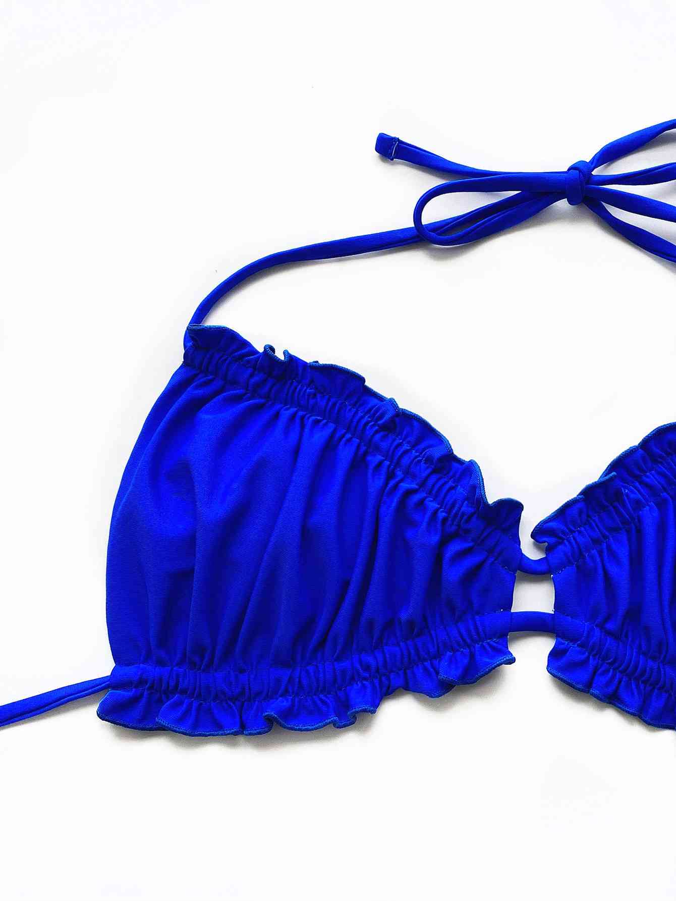 Frill Trill Halter Neck Bikini Set - Blue Canoe outfitter